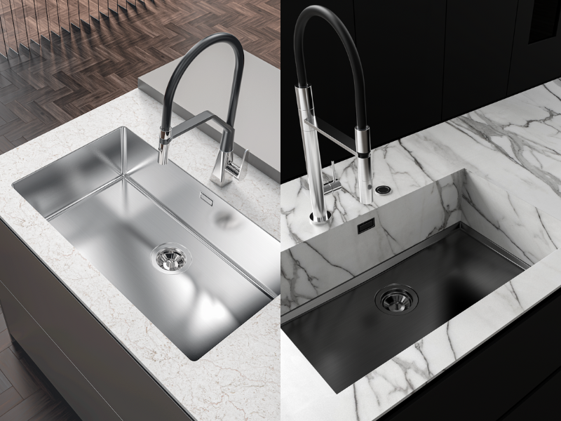 Phantom series, lavelli in acciaio inox, lavelli integrabili