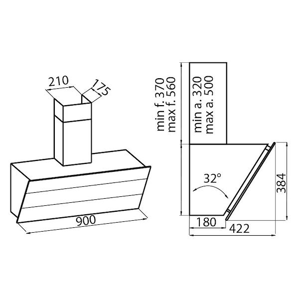 抽油烟机 FL Slim black mirror