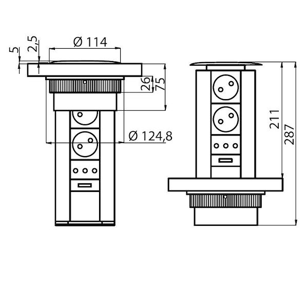 Totem4 inox  升降式插座